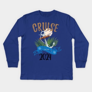 Cruise Squad 2024 Family Cruise Vacation Gifts Kids Long Sleeve T-Shirt